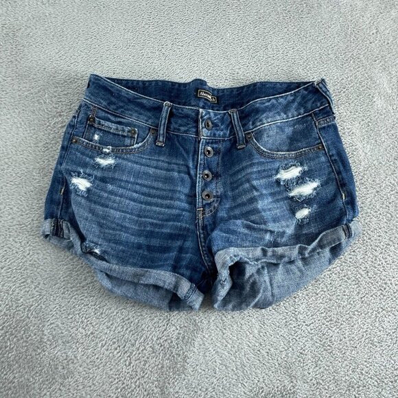 Abercrombie & Fitch Womens Distressed  Size 28 Worn Look Button Fly 5087 - Picture 1 of 9